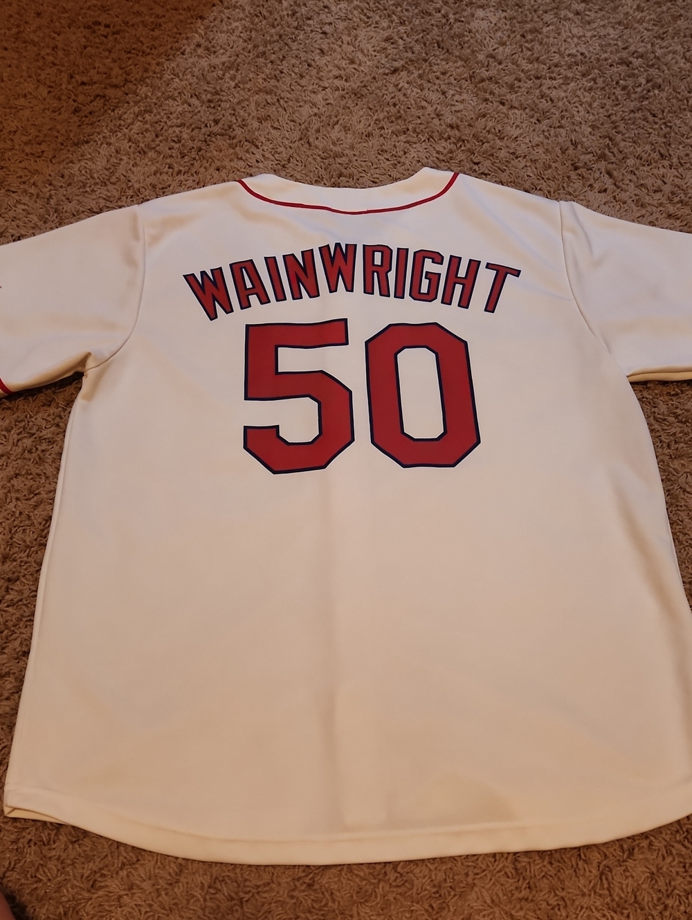 MLB Adam Wainwright #50 St. Louise Cardinals Cream & Red Baseball Jersey Size XL